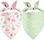 Birthday Dog Bandanas, Double Side All 4 Patterns Reversible Large Pet Bandanas by Unknown