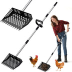 Chicken Poop Scooper and Rake, 2-in-1 Metal Sand Sifting Shovel by LIVOSA