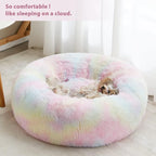 WNPETHOME Calming Dog Bed Cat Bed Donut, Faux Fur Pet Bed Self-Warming Donut - Image 2
