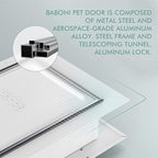 Baboni Pet Door for Wall, Steel Frame and Telescoping Tunnel, Aluminum Lock - Image 3
