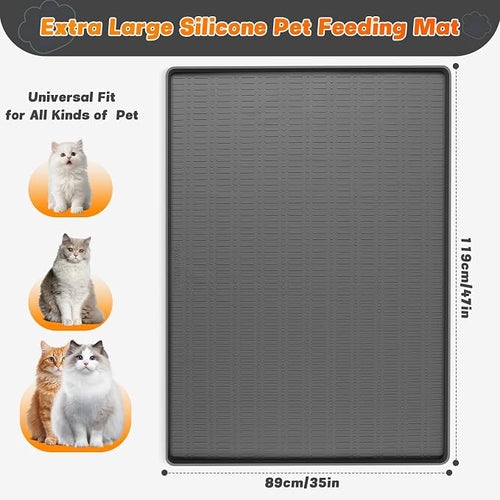 47" x 35" Silicone Cat Food Mat, Waterproof Pet Feeding Mat - Image 2