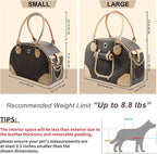 Fashion Dog Carrier PU Leather Dog Handbag Dog Purse Cat Tote Bag Pet Cat Dog - Image 2