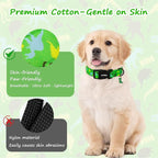 Dinosaur Dog Collar，Green with Multicolor Dino Pattern Handmade Cotton Collar - Image 4