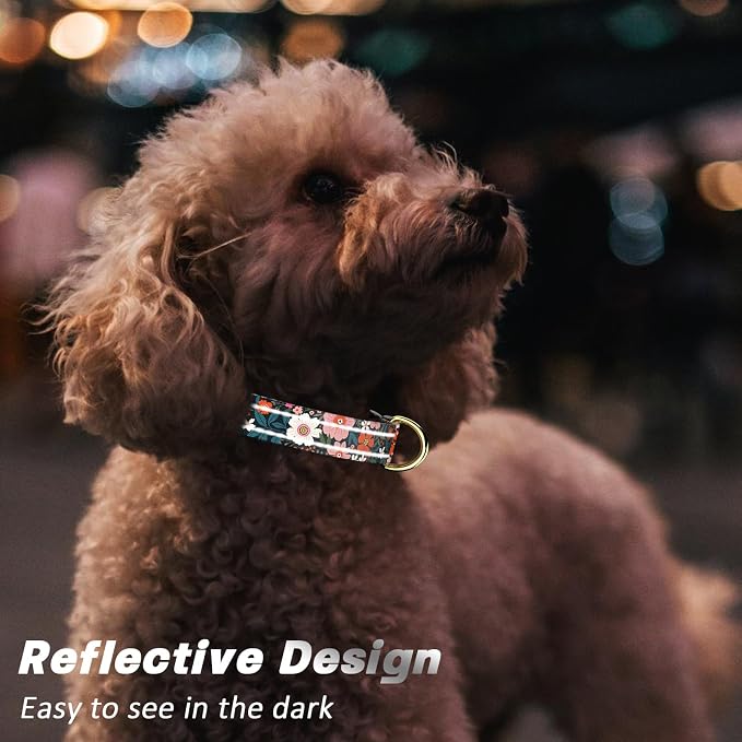 Reflective Dog Collar for Large Dogs, Cute Flower Theme Adjustable Heavy-Duty - Image 3