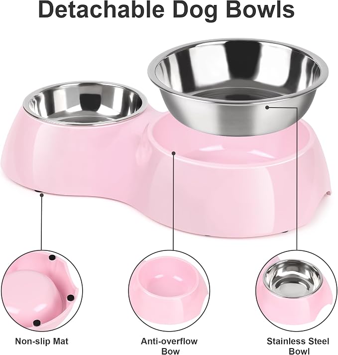 Double Dog Bowls Set – Non-Slip Pet Food & Water Dishes - Image 4