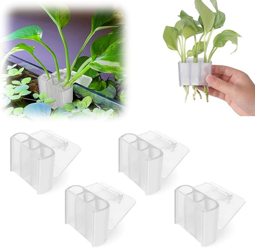 4 Pk Upgraded Aquarium Plant Holder, 3-Hole Hanging Aquarium Plant Holder by joqepy