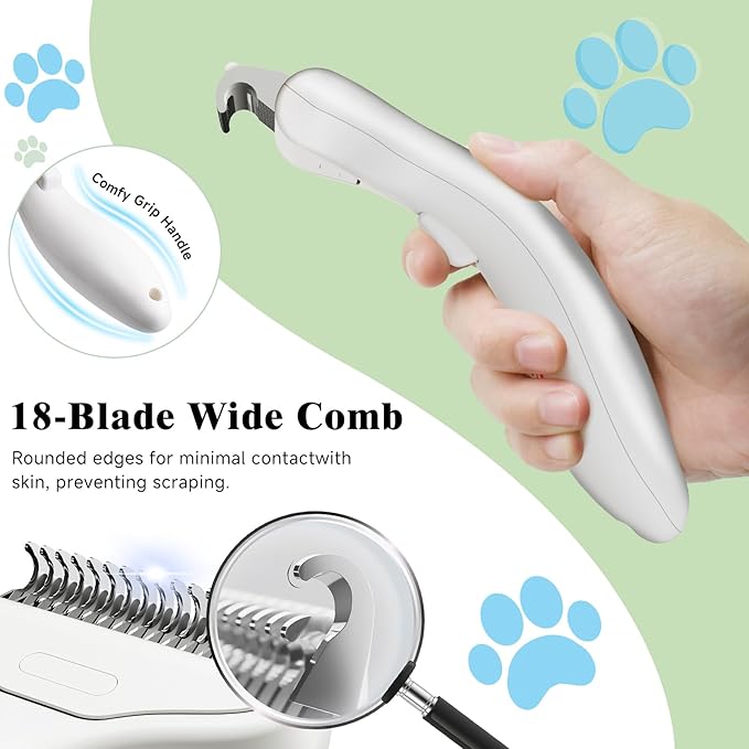 3-in-1 Pet Steam Brush Set for Dogs & Cats, Grooming Comb - Image 3