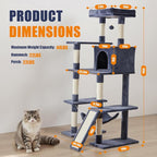Sweetcrispy 63 inch Cat Tree Tower, Large Multi Level Cat Climbing Tower - Image 5