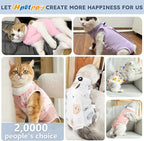 Cat Recovery Suit for Spay Abdominal Wounds, Breathable Cat Onesie for Cats - Image 4