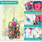 Bird Toys Conure Toys, Bird Parrot Foraging Shredder 24 Pcs Colorful Bagel - Image 6