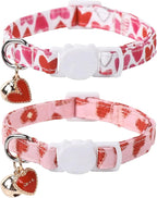 Lionet Paws 2pcs Pack Valentine's Day Cotton Cat Collar, Breakaway Buckle by lionetpaws