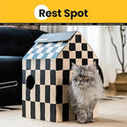 Cardboard Cat House with Scratch Pad & Catnip, Cat Play Scratching House - Image 4
