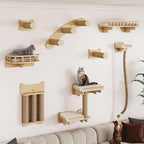 BYBYME Cat Climbing Wall Set Made of Natural Wood, Kitten Platform, 100CM Sisal by BYBYME