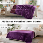 LOOBANI Waterproof Blanket for Bed: Reversible Soft Flannel Queen Bed Blanket - Image 7