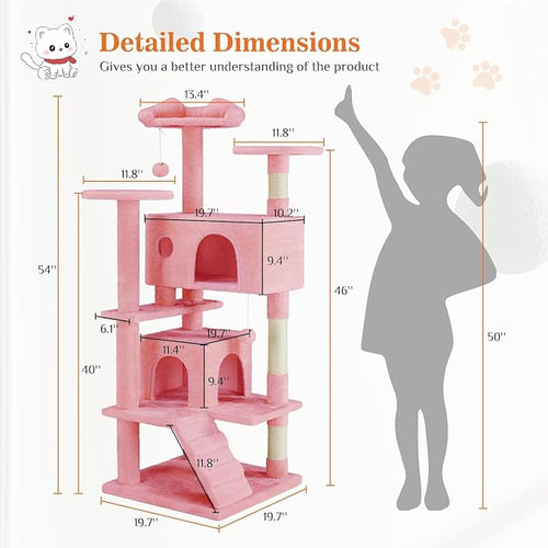 54 Inches Cat Tree Tower Condo Furniture, Cat Tower - Image 2