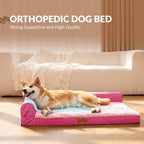 Patas Lague Orthopedic Dog Bed Medium Size Dog 30''X20'', Waterproof L Bolster - Image 3