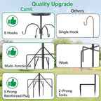 4-Hook Shepherds Hooks for Outdoor, Adjustable Garden Hook for Plant Baskets - Image 3