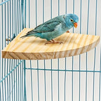 Bird Perch Platform Stand Wooden Parrot Perch Corner 6.7 Inches Fan Shape - Image 4