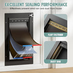 Dog Door for Door All Aluminum 3 Flaps Black, Large Dog Doggy Doggie Door - Image 2