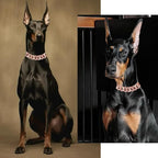 Cuban Link Dog Chain Collar Rose Gold Crystal Dog Necklace Metal - Image 2