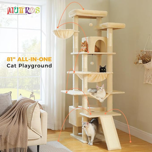81" Heavy Duty Cat Tree for Large Cats up to 20lbs - Image 2