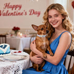 DOGWONG Blue Heart Dog Collar, Cute Valentine Puppy Collar, Valentine's Day Dog - Image 4
