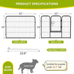 BestPet | Dog Playpen | 24 Inch, 6 Panels | Heavy Duty Metal Pet Exercise Pen | - Image 8
