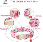 Strawberry Bow Dog Collar for Puppy Small Dogs - Image 3