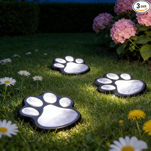 3pcs-Solar Paw Print Lights, Wireless of Cat Dog Animal Solar Lights Outdoor by Unknown