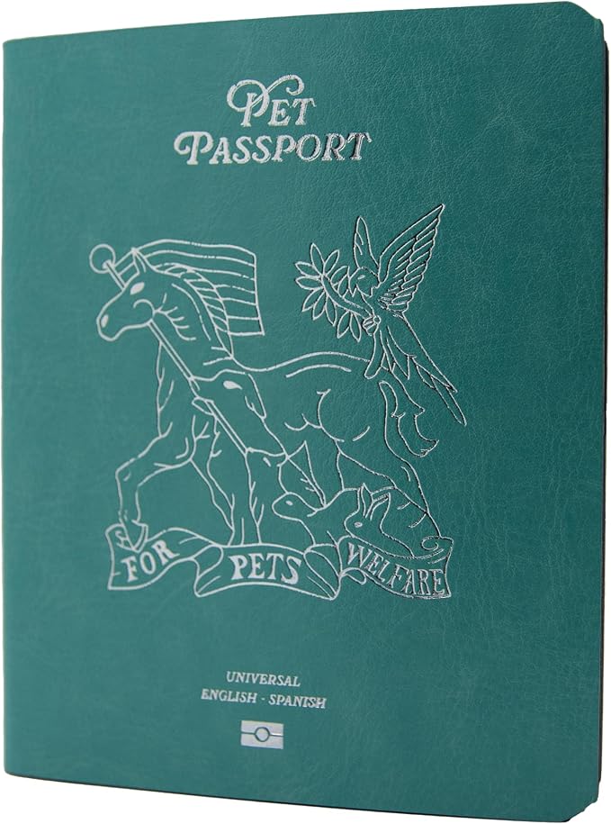 Color Premium PU Leather stitch-sewn Pet Passport Medical Record by UnitedPetClub