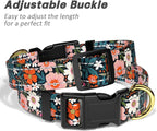 Reflective Dog Collar for Medium Dogs, Cute Flower Theme Adjustable Heavy-Duty - Image 6