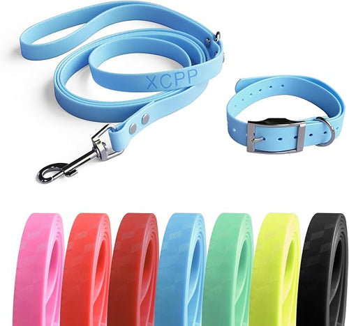 4.2FT Dog Collar and Leash Set, PVC Waterproof Adjustable Odor Proof Pet by Unknown
