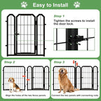 Dog Playpen for Indoor & Outdoor, 24 inch 6 Panels Metal Puppy Playpen for - Image 5