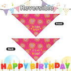 Dog Birthday Bandana Set Rose Pink, Dog Birthday Party Supplies - Image 6