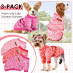 3 Pack Dog Sweaters for Small Dogs Girl Boy Winter Fleece Clothes Warm Soft Dog - Image 5