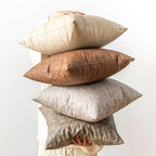 Pack of 4 Oversized Faux Leather Neutral Decorative Throw Pillow Covers 24x24 - Image 2
