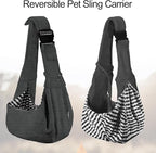 PETLOFT Reversible Dog Cat Sling Carrier, Small Carrier, Adjustable Sling - Image 5