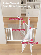 Baby Gate for Stairs, 29.5-40.5" Dog Gate for Doorways, Walk Thru Auto Close - Image 3