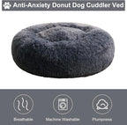 WNPETHOME Calming Dog & Cat Bed, Anti-Anxiety Donut Bed, Fluffy Faux Fur Cushion - Image 5