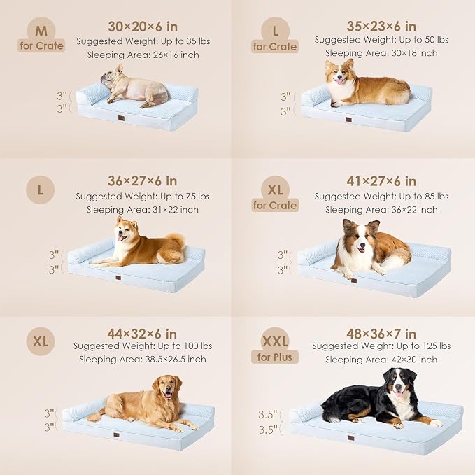 EHEYCIGA Orthopedic Dog Bed Medium Size Dogs, Memory Foam Dog Bed - Image 2