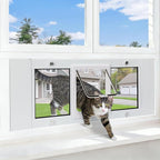 Full Size Window Pet Door for Cats & Small Dogs 31"-36" Various Sliding Windows by Lanmun
