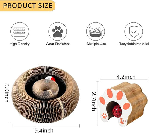 2Pcs Magic Organ Cat Scratcher Toy, Extra-Thick & Large Connectable Cardboard - Image 2