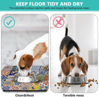 Moroccan Trellis Dog Food & Water Mat, Mexican Talavera Boho Colorful Colorful - Image 5