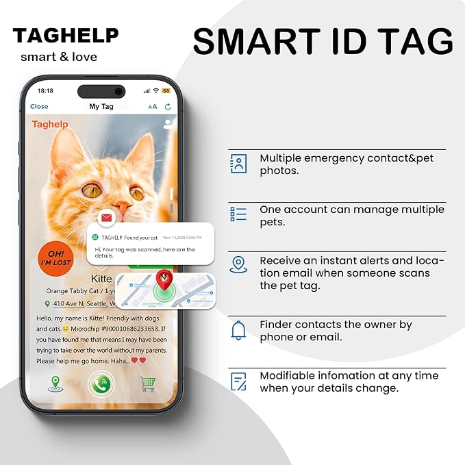 Reflective AirTag Cat Collar Breakaway, TAGHELP GPS Cat Collar - Image 9