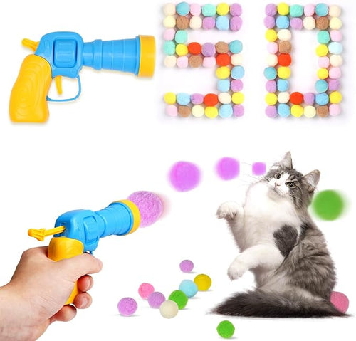 50Pcs Cat Toys Pom Pom Balls by TEAWOO