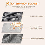 Waterproof Dog Blankets Pet Blanket 60"x80", Soft Fluffy Sofa Car Bed Protector - Image 3