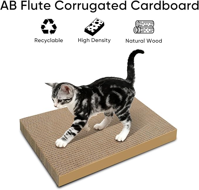 AGYM Cat Scratchers 6 Packs Refill Cat Scratching Pad Cardboard - Image 3