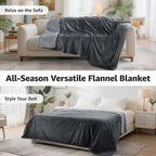 LOOBANI Waterproof Blanket for Bed: Reversible Soft Flannel Queen Bed Blanket - Image 8