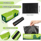 Sherr 10 Boxed Rolls 2000 Counts Dog Poop Bags Bulk Leak Proof Dog Waste Bags - Image 2