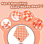 Fall Dog Bandana – Orange Gingham Plaid Triangle Scarf - Image 2